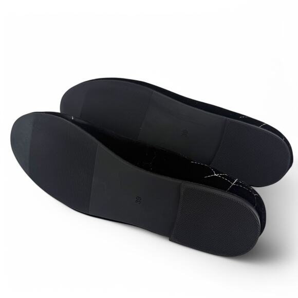 Nicoletta Carlone Irene Spiderweb Black Velvet Flats Womens US 8.5 EU 39 READ - Picture 7 of 11